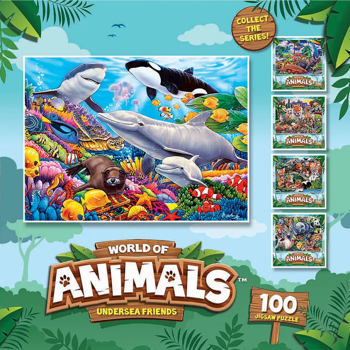 Masterpieces 100 Piece Kids Jigsaw Puzzle - Undersea Friends - 11.5"X15".