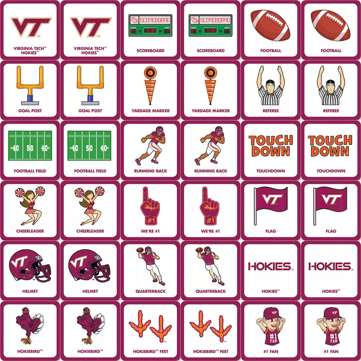 Masterpieces Officially Licensed NCAA Virginia Tech Hokies Matching Game for Kids and Families.