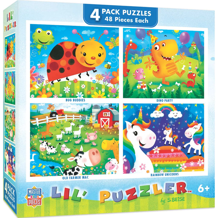 Masterpieces Kids Puzzle Set - Lil Puzzler 4-Pack 48 Piece Jigsaw Puzzles