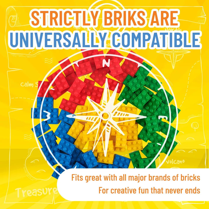 Strictly Briks Classic Bricks Starter Kit, Blue, Green, Red, and Yellow, 96 Pieces, 2X3 Inches