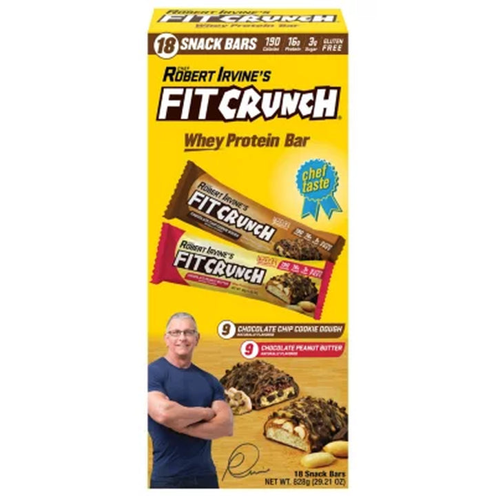 Chef Robert Irvine'S FITCRUNCH High Protein Baked Bars, Variety Pack 18 Ct.