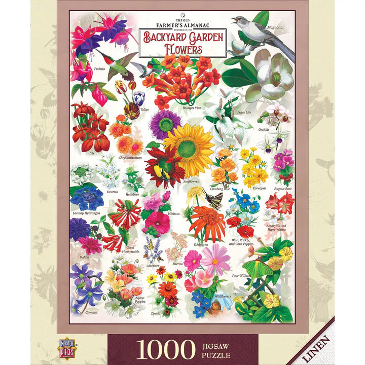 Masterpieces 1000 Piece Jigsaw Puzzle - Farmer'S Almanac Garden Florals.