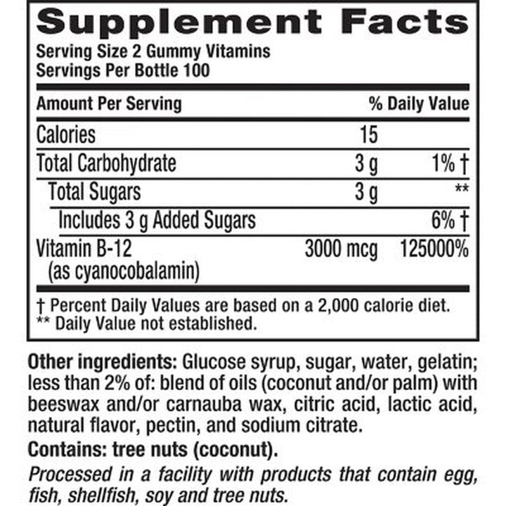 Vitafusion Extra Strength B12 Vitamin Gummies, 3000 Mcg, Cherry 200 Ct.