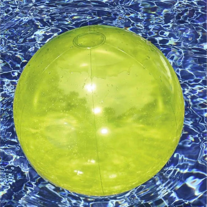 Swimline 20” Inflatable 6-Panel Transparent Swimming Beach Ball Swimming Pool Toy - Yellow