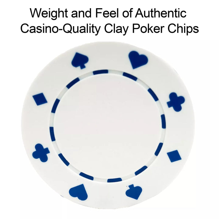 Poker Chips – 100-Piece Set of 11.5-Gram Blackjack Chips with Suited Design by Trademark Poker (White)