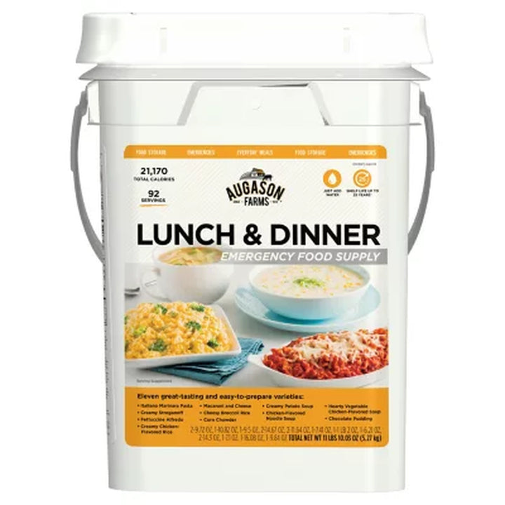 Augason Farms Lunch and Dinner Variety Emergency Food Supply 4-Gallon Pail