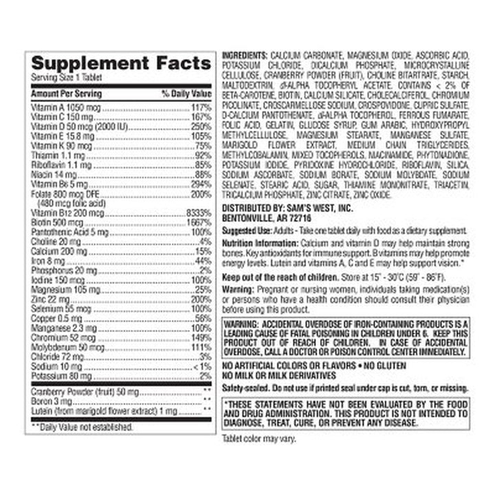 Member'S Mark Advanced Women'S 50+ Multivitamin Tablets, 275 Ct.