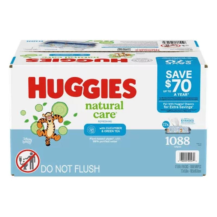 Huggies Natural Care, Refreshing Clean Baby Wipes, 17 Packs 1088 Ct.