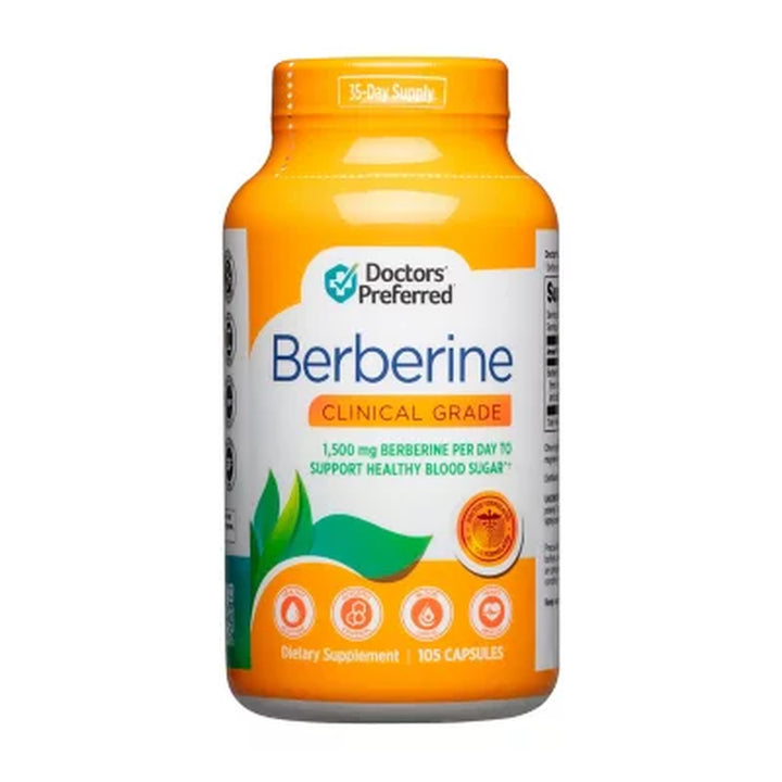 Doctors' Preferred Clinical Grade Berberine Capsules 105 Ct.