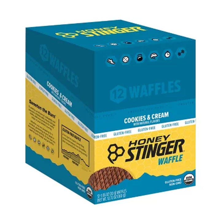 Honey Stinger Organic Gluten-Free Cookies and Cream Waffles 12 Ct.