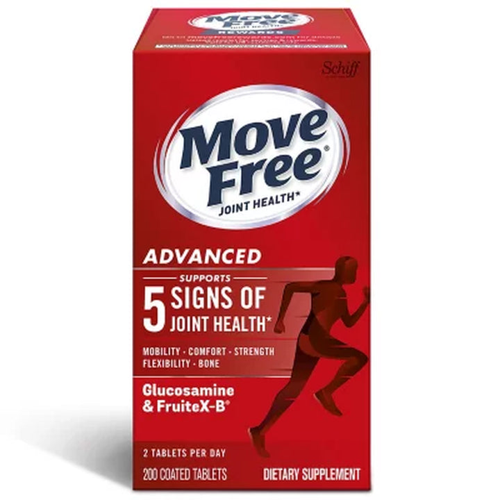 Move Free Advanced Glucosamine Joint Health Support Supplement Tablets 200 Ct.