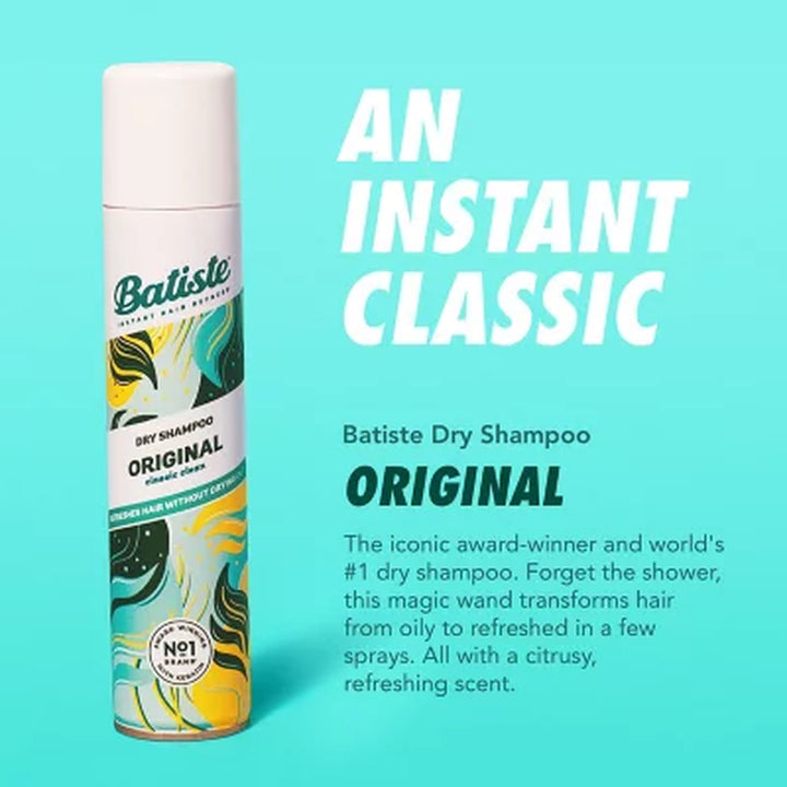 Batiste Instant Hair Refresh Dry Shampoo, Original Classic Clean, 3.81 Oz., 2 Pk.