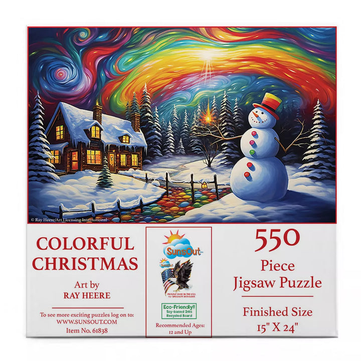 Sunsout Colorful Christmas 550 Pc Jigsaw Puzzle 61838