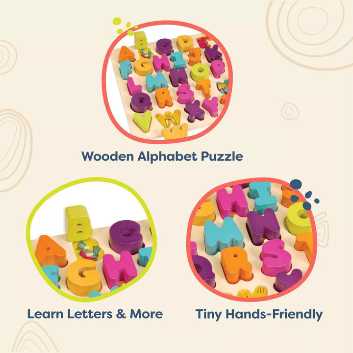 B. Toys Wooden Alphabet Puzzle - Alpha-B.-Tical 27Pc