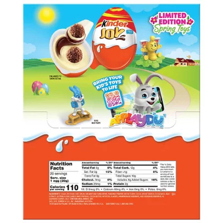 Kinder Joy Easter Chocolate Surprise Egg, 0.7 Oz., 20 Pk.