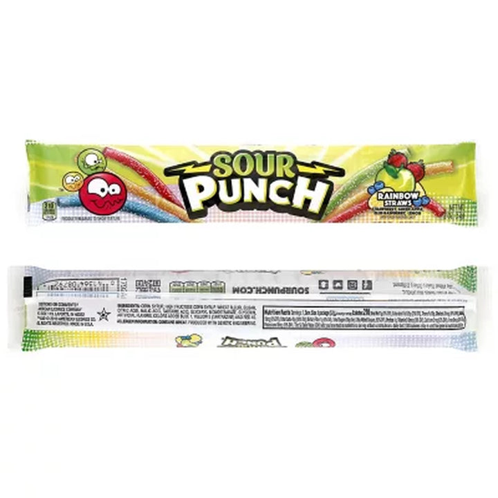 SOUR PUNCH Rainbow Straws, Chewy Candy, 2 Oz., 24 Ct.