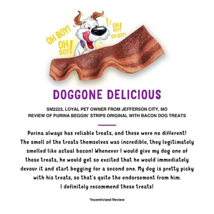 Purina Beggin' Strips Dog Treats, Bacon & Bacon + Cheese Flavors, 32 Oz., 2 Pk.
