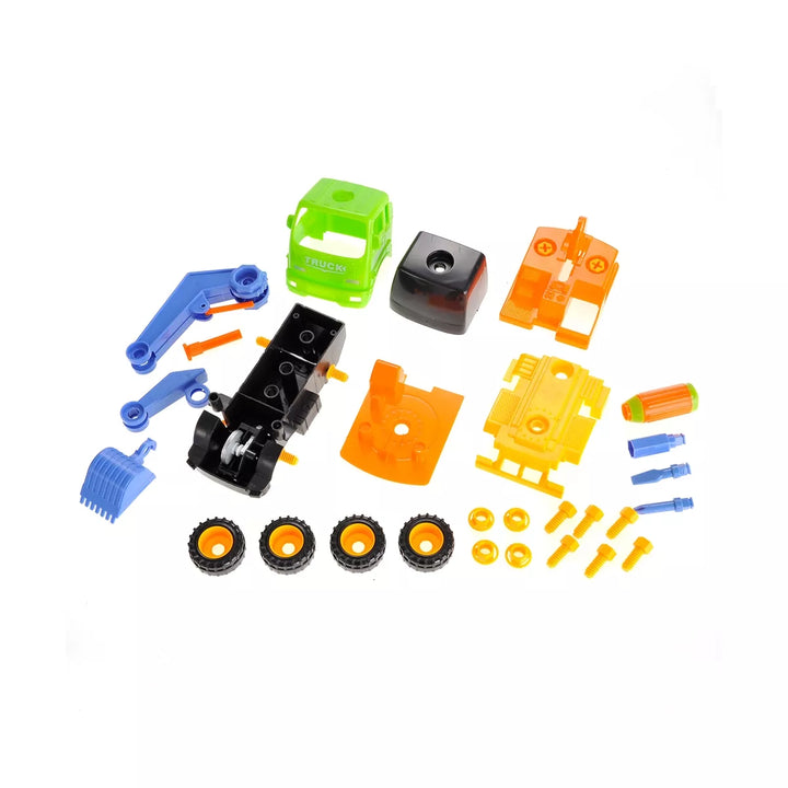 Ready! Set! Play! Link 27 Piece Take-A-Part Engineering Excavator Construction Vehicle Truck Set