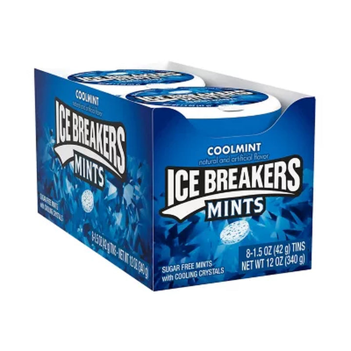 ICE BREAKERS Coolmint Sugar Free Breath Mints, 1.5 Oz., 8 Pk.