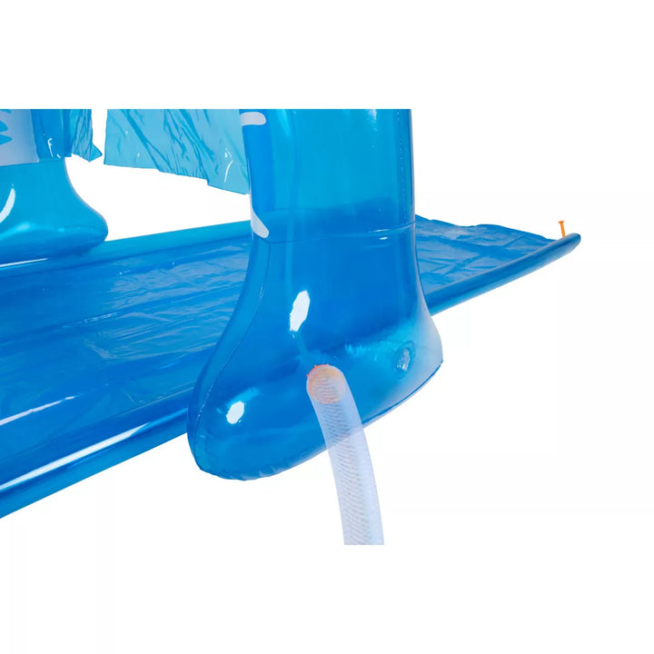 Pool Central 196" Inflatable 1-Person "Ice Breaker" Inflatable Ground Level Water Slide - Blue/White