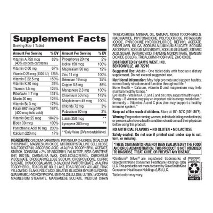 Member'S Mark Adults 50+ Multivitamin Dietary Supplement Tablets 400 Ct.