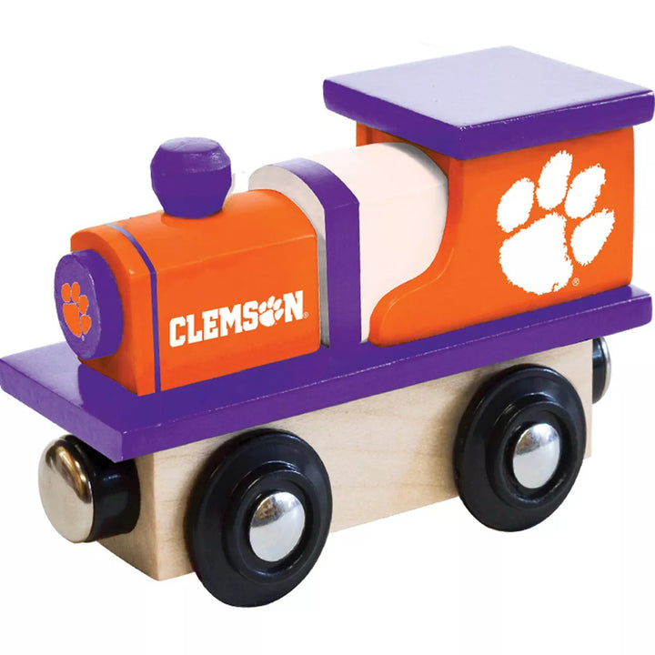 Masterpieces Officially Licensed NCAA Clemson Tigers Wooden Toy Train Engine for Kids.