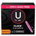 U by Kotex Click for Your Perfect Fit Compact Tampons, Unscented - Super Plus, 45 Ct.