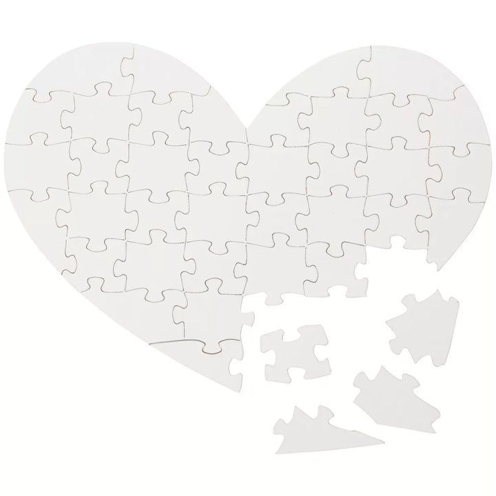 Bright Creations Set of 12 Heart Shaped Blank Jigsaw Puzzles to Draw On, DIY Crafts, Valentine'S Gifts, 40 Pieces Each