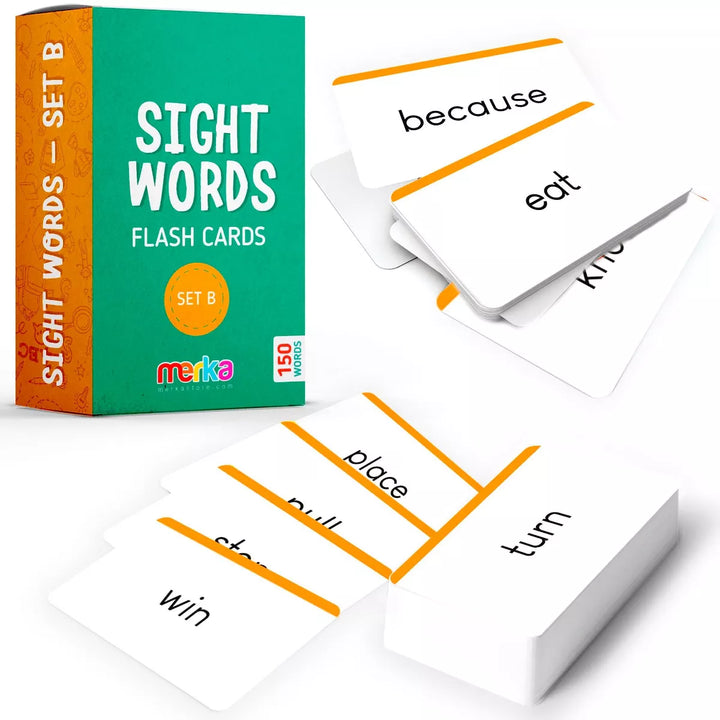 Merka Sight Words Flash Cards 1St Grade Learn to Read Reading Flash Cards for Kids Set of 150 Cards Set B