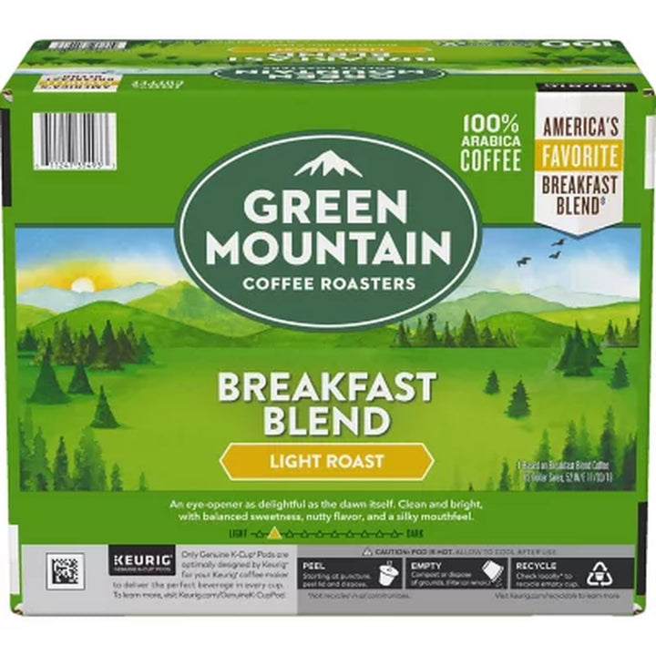 Green Mountain Coffee Breakfast Blend K-Cup Pods (100 Ct.)