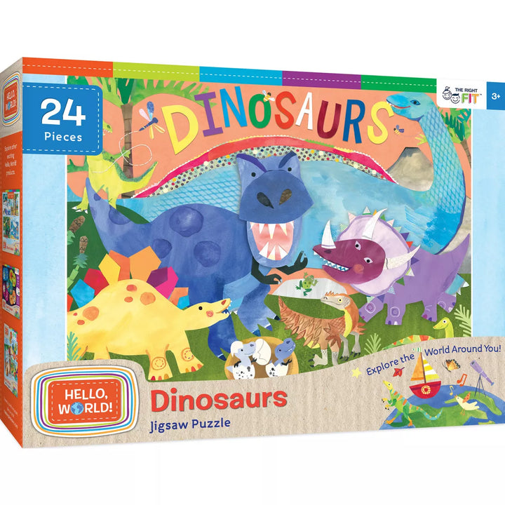 Masterpieces Kids and Family Jigsaw Puzzle - Dinosaurs Right Fit 24, Pieces.