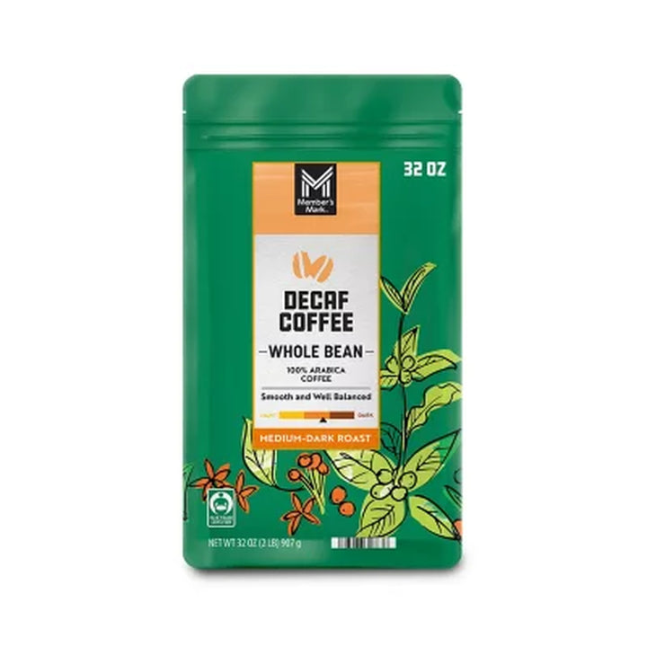 Member'S Mark Decaf Medium-Dark Roast Whole Bean Coffee, 32 Oz.