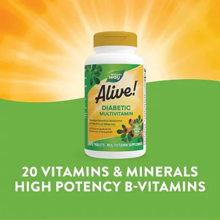 Nature’S Way Alive! Diabetic Multivitamin Tablets 120 Ct.