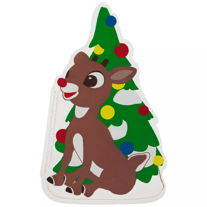 Northlight 8" Rudolph and Christmas Tree Double Sided Gel Window Cling Decoration