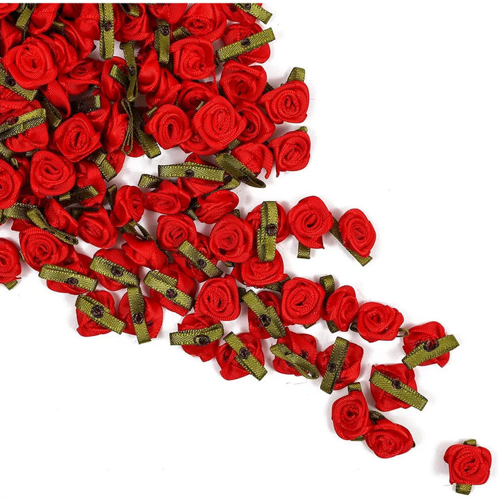 Bright Creations 200-Pack Mini Artificial Red Rose Flower for Gift Wrapping, for Arts and Crafts, Home Decor, 0.6"