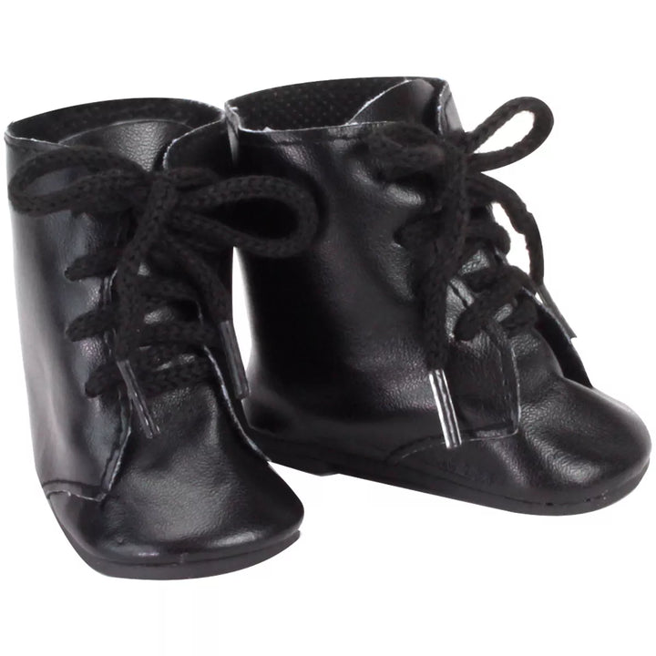 Sophia’S Faux Leather Lace up Boots for 18" Dolls, Black