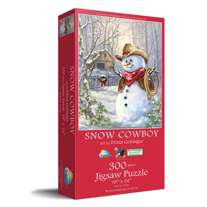 Sunsout Snow Cowboy 300 Pc Jigsaw Puzzle 57246