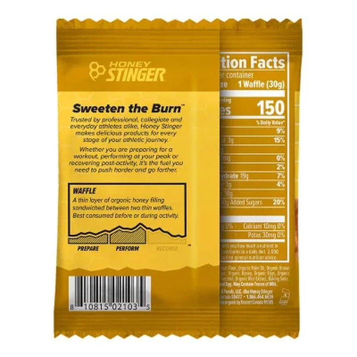 Honey Stinger Organic Energy Waffle Box Pack, Honey 12 Ct.