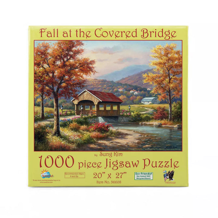 Sunsout Fall at the Covered Bridge 1000 Pc Jigsaw Puzzle 36608