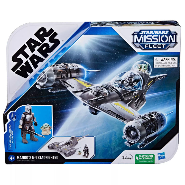 Star Wars Mission Fleet Mando'S N-1 Starfighter Speed Run Action Figure Set