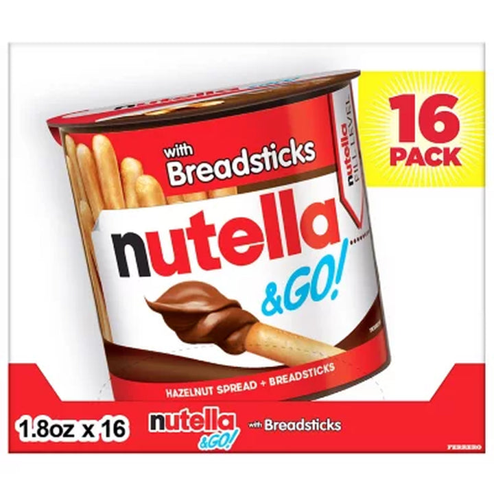 Nutella & GO! Hazelnut and Cocoa Spread, Breadsticks 16 Pk.