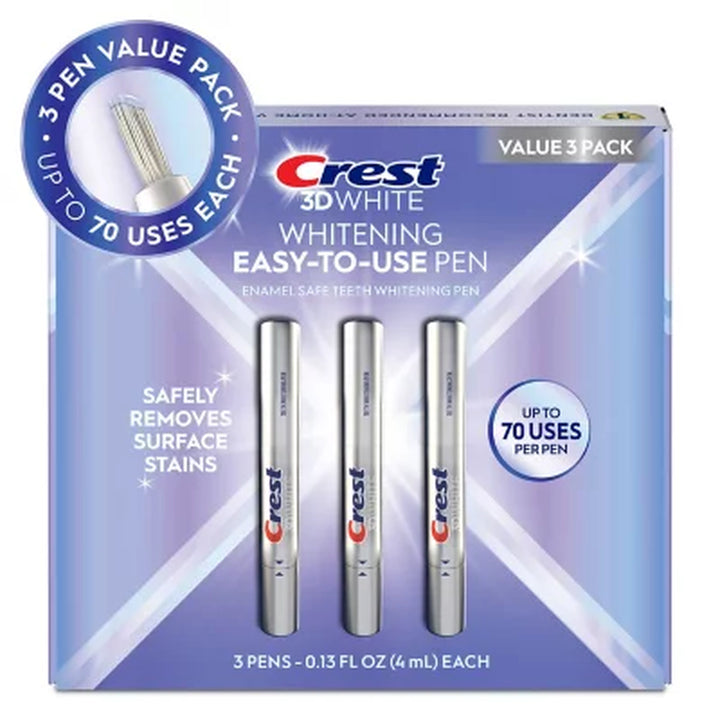Crest 3Dwhite Enamel Safe Teeth Whitening Pens, 0.13 Fl. Oz., 3 Pk.