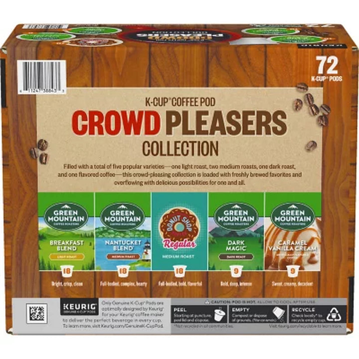 Green Mountain Coffee Crowd Pleasers K-Cup Pod Collection, Variety Pack (72 Ct.)