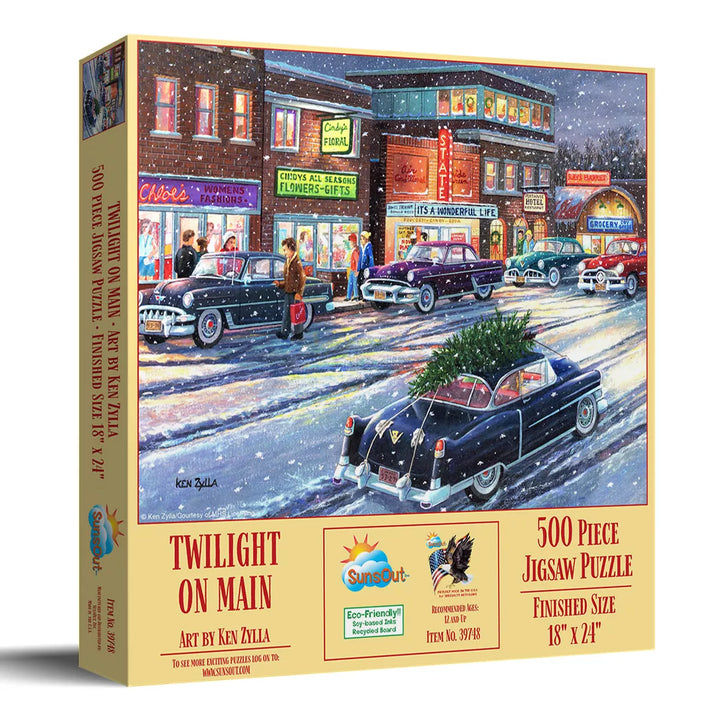 Sunsout Twilight on Main 500 Pc Jigsaw Puzzle 39748