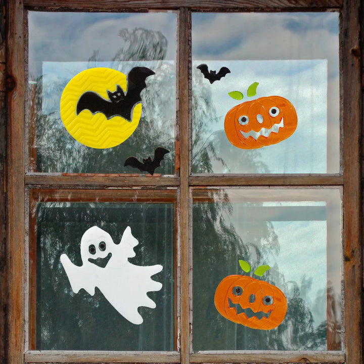 Northlight 11-Piece Ghost and Pumpkin Halloween Gel Window Clings