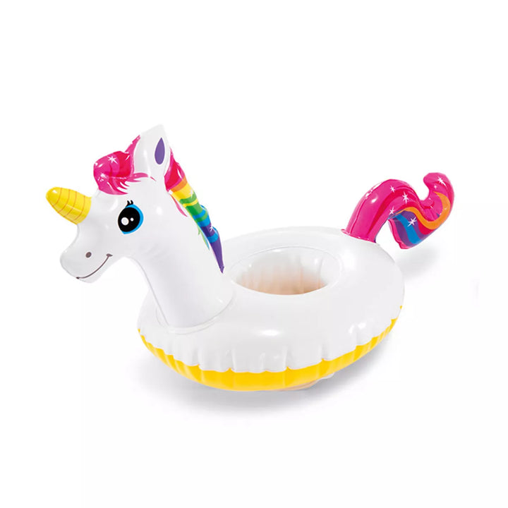 Intex 16 X 8 Inch Vinyl Floating Unicorn Inflatable Drink Beverage Holder Floaties for Ages 3 and above in Pools, Hot Tubs, Lakes, & Oceans (3 Pack)