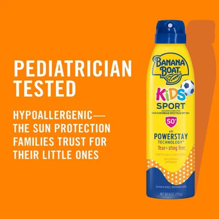 Banana Boat Sport Kids Sunscreen Spray, SPF 50, 9.5 Oz., 2 Pk.