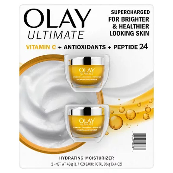 Olay Ultimate Vitamin C + Antioxidants + Peptide 24 Hydrating Moisturizer, 1.7 Oz., 2 Pk.