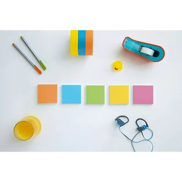 Post-It Super Sticky Notes, 3 In. X 3 In., Energy Boost Collection, 14 Pads/Pack