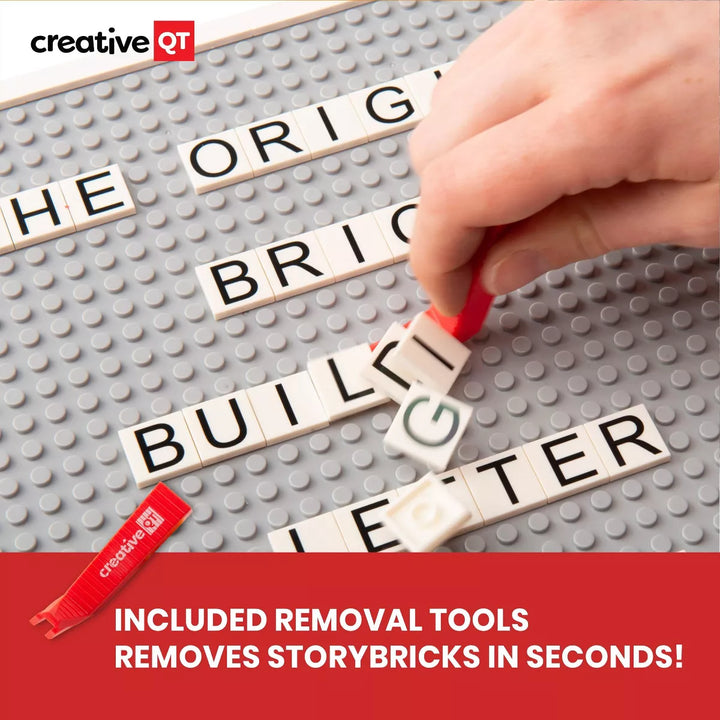 Creativeqt Building Story Bricks for Kids, More than 285 Black and White Magnetic Letters, Numbers, & Characters